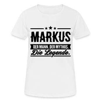 Man Myth Legend Markus - Women's Breathable T-Shirt - white - Front - AI Model Female 172 dark (172cm)