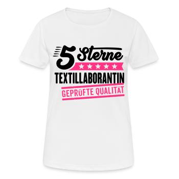 5Sterne Textillaborantin - Frauen T-Shirt atmungsaktiv - Weiß - Vorne - AI Model Female 172 dark (172cm)