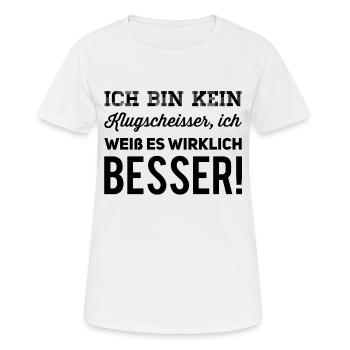 ich bin kein Klugscheisser - Frauen T-Shirt atmungsaktiv - Weiß - Vorne - AI Model Female 172 dark (172cm)