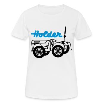 Holder mit Schriftzug - Frauen T-Shirt atmungsaktiv - Weiß - Vorne - AI Model Female 172 dark (172cm)