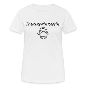 Traumprinzessin - Frauen T-Shirt atmungsaktiv - Weiß - Vorne - AI Model Female 172 dark (172cm)