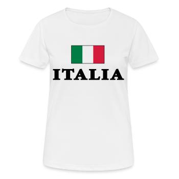 Italienfahne mit Italia Schriftzug - Frauen T-Shirt atmungsaktiv - Weiß - Vorne - AI Model Female 172 dark (172cm)
