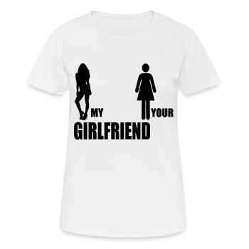 mon petit ami de votre ami - T-shirt respirant Femme - blanc - Devant - AI Model Female 172 dark (172cm)