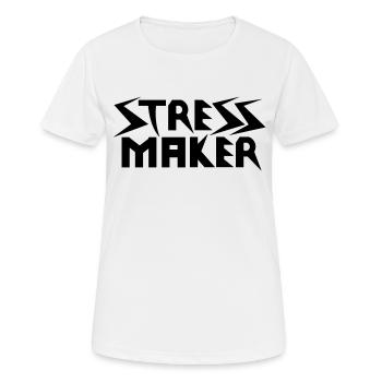 Stress Maker - Frauen T-Shirt atmungsaktiv - Weiß - Vorne - AI Model Female 172 dark (172cm)
