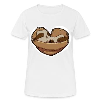 Paresseux de la Saint-Valentin - T-shirt respirant Femme - blanc - Devant - AI Model Female 172 dark (172cm)
