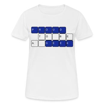 Je suis un geek, je suis un nerd, freak, nerd, - T-shirt respirant Femme - blanc - Devant - AI Model Female 172 dark (172cm)