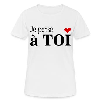 I think of you - Women's Breathable T-Shirt - white - Front - AI Model Female 172 dark (172cm)