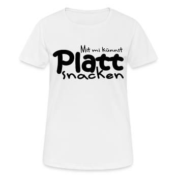 Platt snacken 2 - Frauen T-Shirt atmungsaktiv - Weiß - Vorne - AI Model Female 172 dark (172cm)