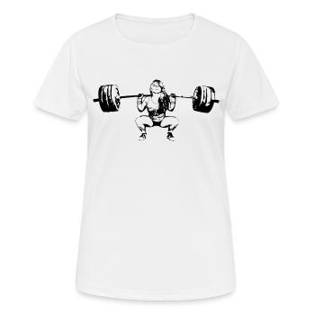 Squat Girl - Frauen T-Shirt atmungsaktiv - Weiß - Vorne - AI Model Female 172 dark (172cm)