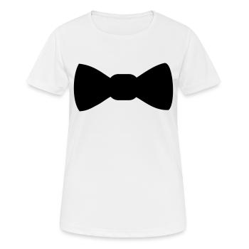 Noeud Papillon - T-shirt respirant Femme - blanc - Devant - AI Model Female 172 dark (172cm)
