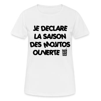 I DECLARE THE MOJITOS SEASON OPEN - Women's Breathable T-Shirt - white - Front - AI Model Female 172 dark (172cm)