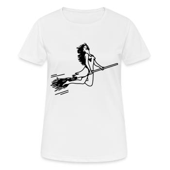 witch - Women's Breathable T-Shirt - white - Front - AI Model Female 172 dark (172cm)