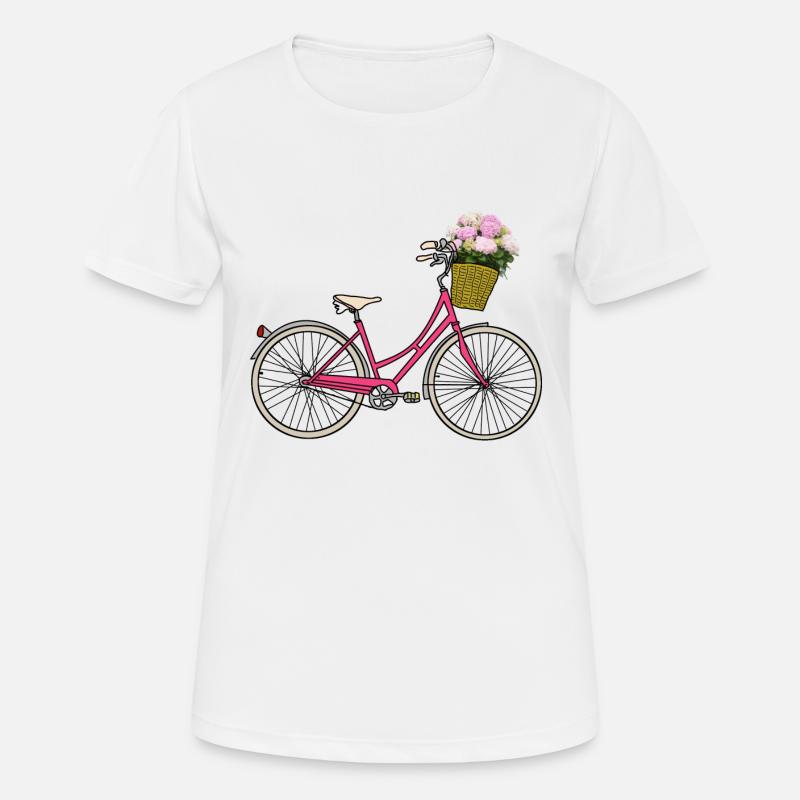 Bicycle with hydrangeas - Women's Breathable T-Shirt - white