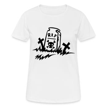 rip reste in peace Grabzeichnung - Frauen T-Shirt atmungsaktiv - Weiß - Vorne - AI Model Female 172 dark (172cm)