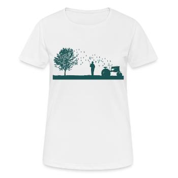 oldtimer agriculteur agriculteur pays vie tracteur - T-shirt respirant Femme - blanc - Devant - AI Model Female 172 dark (172cm)