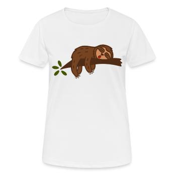 Faultier - Frauen T-Shirt atmungsaktiv - Weiß - Vorne - AI Model Female 172 dark (172cm)