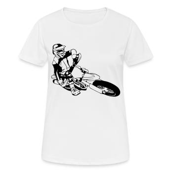 Supermoto Racing - Frauen T-Shirt atmungsaktiv - Weiß - Vorne - AI Model Female 172 dark (172cm)
