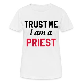 Pfarrer / Priester / Katholisch / Religion - Frauen T-Shirt atmungsaktiv - Weiß - Vorne - AI Model Female 172 dark (172cm)