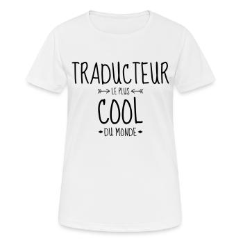 traducteur / traduction / traductrice / traduire - T-shirt respirant Femme - blanc - Devant - AI Model Female 172 dark (172cm)