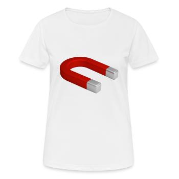 magnet magnetic field attraction - Women's Breathable T-Shirt - white - Front - AI Model Female 172 dark (172cm)