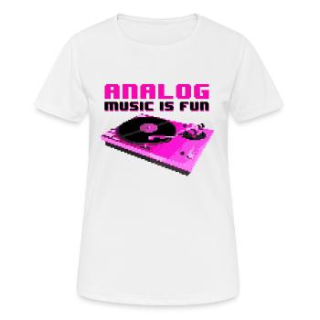 ANALOG MUSIC IS FUN - Women's Breathable T-Shirt - white - Front - AI Model Female 172 dark (172cm)