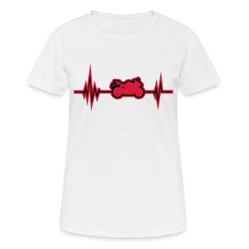 motorrad puls - Frauen T-Shirt atmungsaktiv - Weiß - Vorne - AI Model Female 172 dark (172cm)