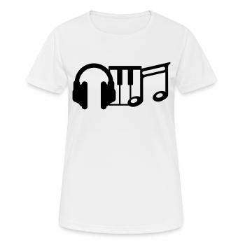 dj - Frauen T-Shirt atmungsaktiv - Weiß - Vorne - AI Model Female 172 dark (172cm)