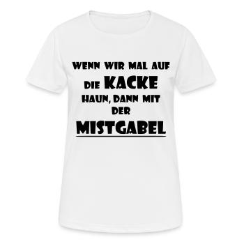 Pferde Spruch Stall reiten - Frauen T-Shirt atmungsaktiv - Weiß - Vorne - AI Model Female 172 dark (172cm)