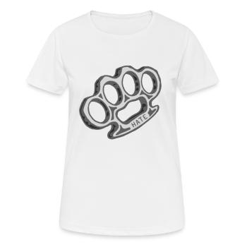 brass knuckles weapon hate hate - Women's Breathable T-Shirt - white - Front - AI Model Female 172 dark (172cm)