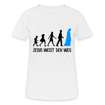 Jesus Weist Den Weg - Frauen T-Shirt atmungsaktiv - Weiß - Vorne - AI Model Female 172 dark (172cm)