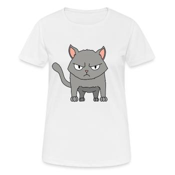Chat en colère - T-shirt respirant Femme - blanc - Devant - AI Model Female 172 dark (172cm)