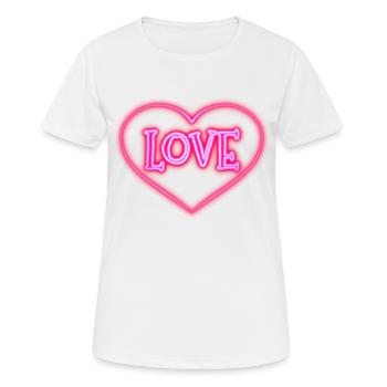 Neon Liebesherz - Frauen T-Shirt atmungsaktiv - Weiß - Vorne - AI Model Female 172 dark (172cm)