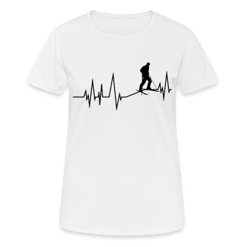 Ski Herzschlag Geschenk Tourenski Skiing - Frauen T-Shirt atmungsaktiv - Weiß - Vorne - AI Model Female 172 dark (172cm)
