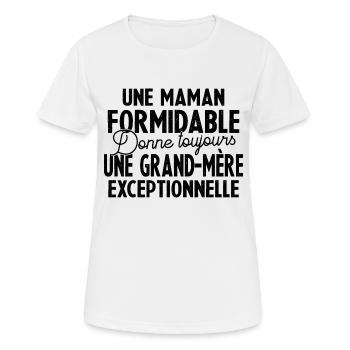 Maman Formidable Grand-Mère Exceptionnelle - T-shirt respirant Femme - blanc - Devant - AI Model Female 172 dark (172cm)