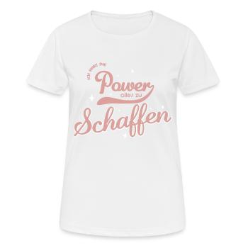 Mädchenpower - Frauen T-Shirt atmungsaktiv - Weiß - Vorne - AI Model Female 172 dark (172cm)