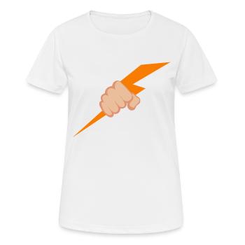 Hand Lightning - Frauen T-Shirt atmungsaktiv - Weiß - Vorne - AI Model Female 172 dark (172cm)