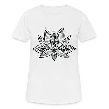 Lotus Fleur - T-shirt respirant Femme - blanc - Devant - AI Model Female 172 dark (172cm)