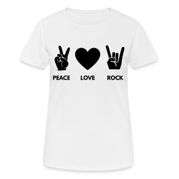 Peace Love Rock - T-shirt respirant Femme - blanc - Devant - AI Model Female 172 dark (172cm)