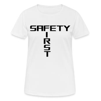 Safety First | Black - Women's Breathable T-Shirt - white - Front - AI Model Female 172 dark (172cm)