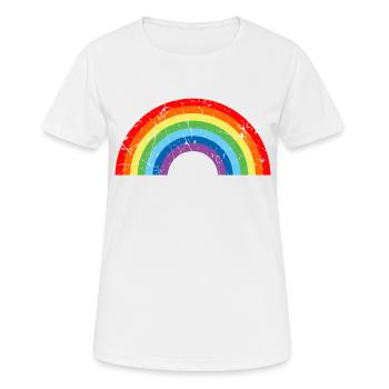 Rainbow LGBTQ+ Pride Month Proud Rainbow - Women's Breathable T-Shirt - white - Front - AI Model Female 172 dark (172cm)