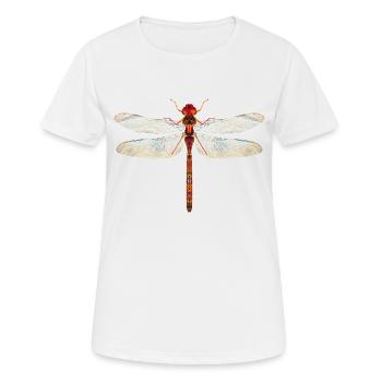 Libelle farbenfroh - Frauen T-Shirt atmungsaktiv - Weiß - Vorne - AI Model Female 172 dark (172cm)