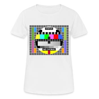 Testbild Status no signal Bildschirm Display Geek - Frauen T-Shirt atmungsaktiv - Weiß - Vorne - AI Model Female 172 dark (172cm)