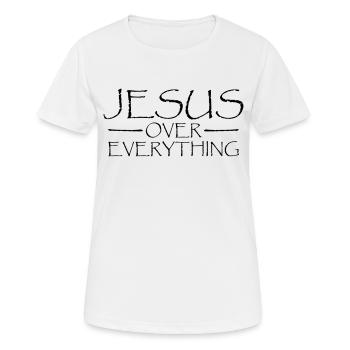 Jésus sur tout - T-shirt respirant Femme - blanc - Devant - AI Model Female 172 dark (172cm)