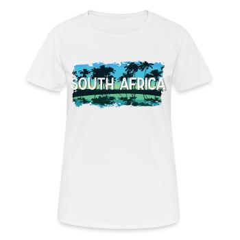 South Africa - Frauen T-Shirt atmungsaktiv - Weiß - Vorne - AI Model Female 172 dark (172cm)