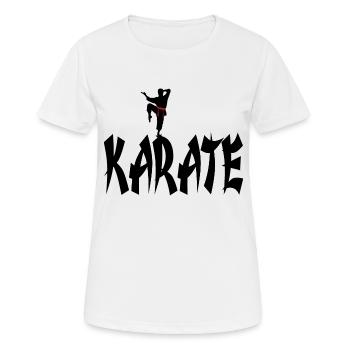 karaté - T-shirt respirant Femme - blanc - Devant - AI Model Female 172 dark (172cm)