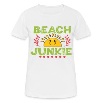 Junkie de la plage - T-shirt respirant Femme - blanc - Devant - AI Model Female 172 dark (172cm)