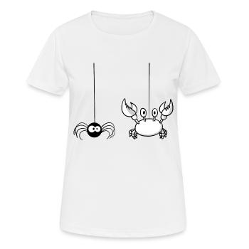 Beth l'araignée et Steve le crabe - T-shirt respirant Femme - blanc - Devant - AI Model Female 172 dark (172cm)