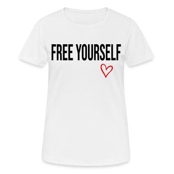 Befreien Sie sich von einem niedlichen Angebot - Frauen T-Shirt atmungsaktiv - Weiß - Vorne - AI Model Female 172 dark (172cm)