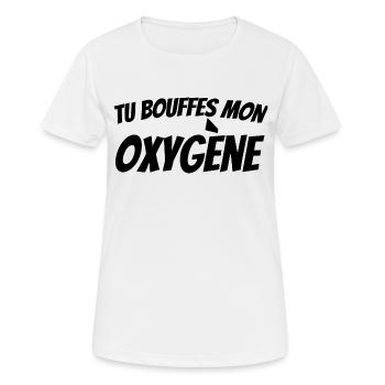 tu bouffes mon oxygène - T-shirt respirant Femme - blanc - Devant - AI Model Female 172 dark (172cm)
