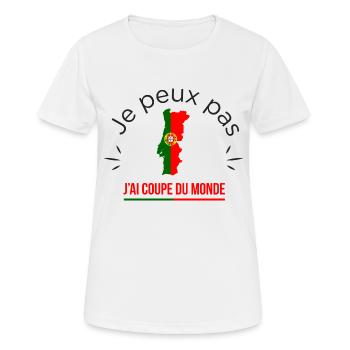 J'peux pas j'ai mondial Portugal - T-shirt respirant Femme - blanc - Devant - AI Model Female 172 dark (172cm)